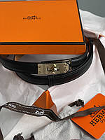 Hermes Kelly 18 Belt Black Leather Рег. від 57 до 103 см х 2 см женские сумочки и клатчи хорошее качество