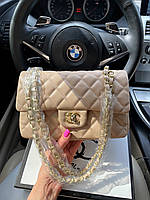 Chanel бежева Premium 25/16/7 женские сумочки и клатчи хорошее качество