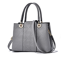 Модная женская сумочка экокожа, стильная сумка на плечо Серый хорошее качество