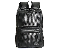 Мужской городской рюкзак качественный ранец плетеный черный хорошее качество