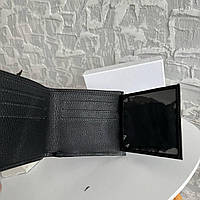 Качественный мужской кожаный кошелек портмоне на магните MD черный натуральная кожа хорошее качество