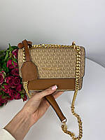 Michael Kors Mini Beige/Brown 18х13х6 женские сумочки и клатчи хорошее качество