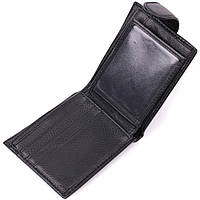 Небольшой вместительный кошелек из натуральной кожи ST Leather 22456 Черный хорошее качество