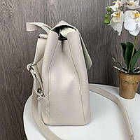 Женский городской прогулочный рюкзак сумка трансформер эко кожа, сумка-рюкзак для девушек Молочный хорошее