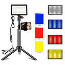 Світло для відеознімань + штатив, тримач телефона та 3 колірні фільтри, фото 4