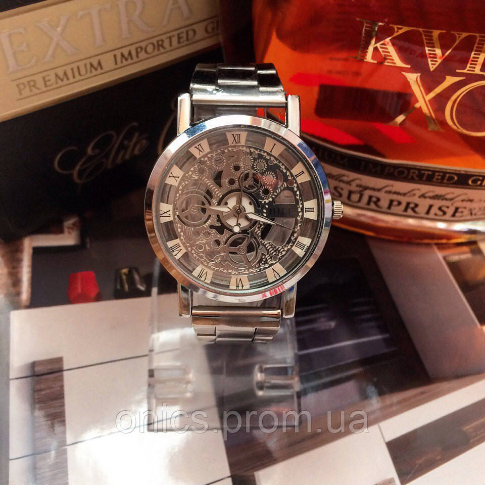 Металлические мужские часы с открытым механизмом хорошее качество - фото 3 - id-p2191802376