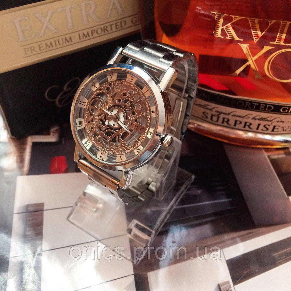Металлические мужские часы с открытым механизмом хорошее качество - фото 4 - id-p2191802376