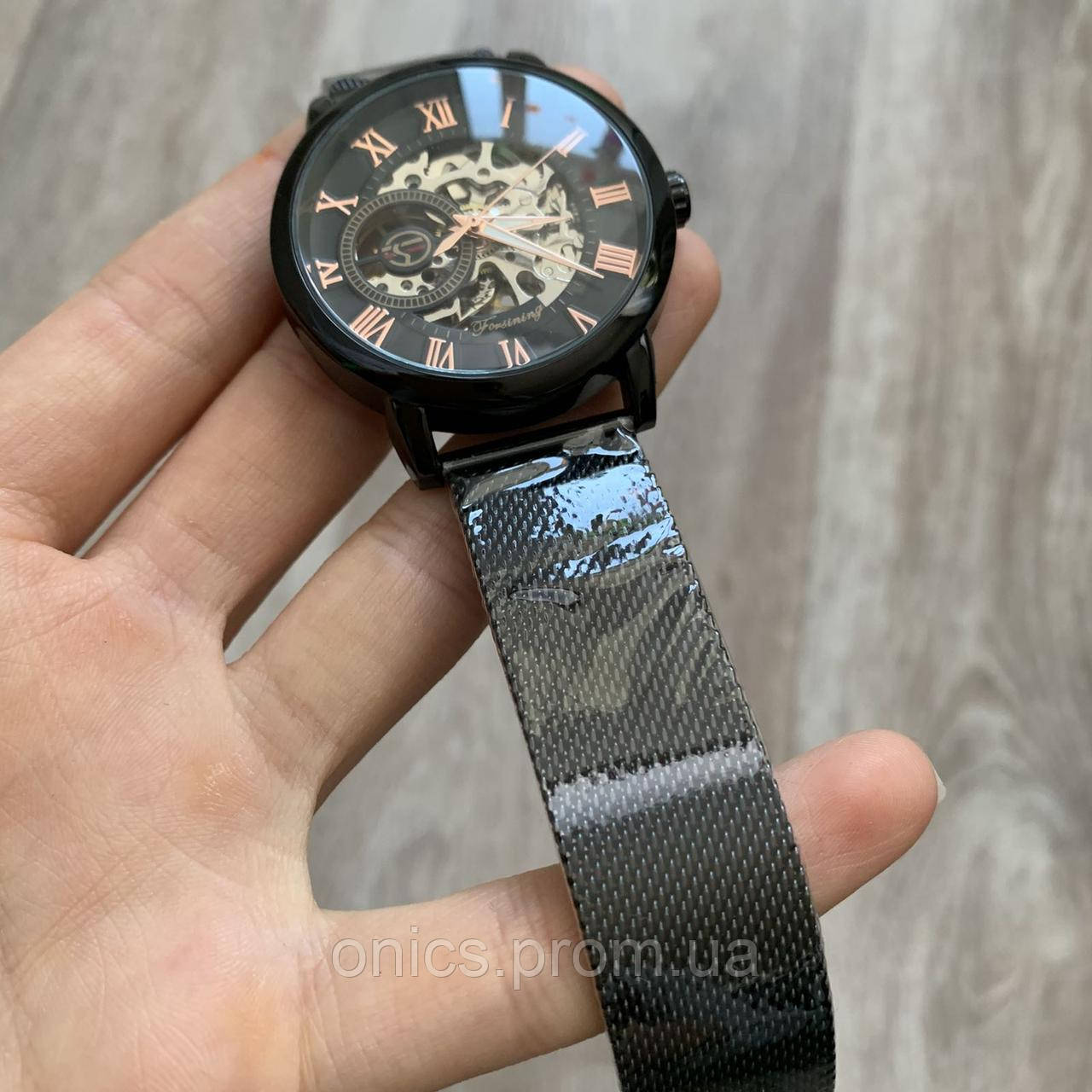 Механические женские наручные часы Forsining Черный с черным хорошее качество - фото 1 - id-p2191802456