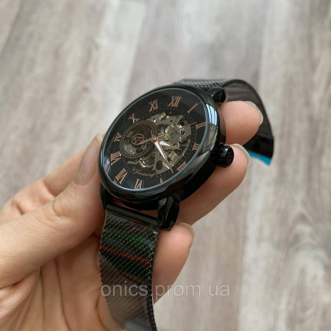 Механические женские наручные часы Forsining Черный с черным хорошее качество - фото 3 - id-p2191802456