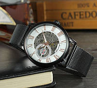 Механические женские наручные часы Forsining Черный с белым хорошее качество