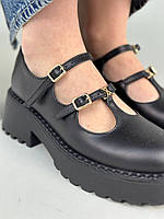 Туфлі жіночі шкіряні чорні хорошее качество Размер 37