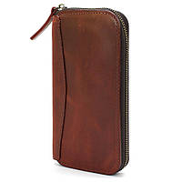 Кожаный кошелек клатч на молнии TARWA RR-711-3md бордовый хорошее качество