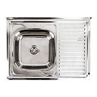 Кухонна мийка з неіржавкої сталі Platinum 8060 L ПОЛІрування (0,7/160 мм) z18-2024
