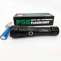 Ліхтар POLICE BL-X71-P50 ручний потужний | Кишеньковий ліхтар із USB заряджання | Супер ZC-653 яскравий ліхтарик