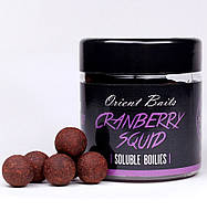 Бойлы растворимые насадочные Orient Baits soluble boilies CRANBERRY SQUID, 100 г 16 мм