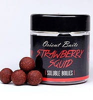 Бойлы растворимые насадочные Orient Baits soluble boilies STRAWBERRY SQUID, 100 г 16 мм