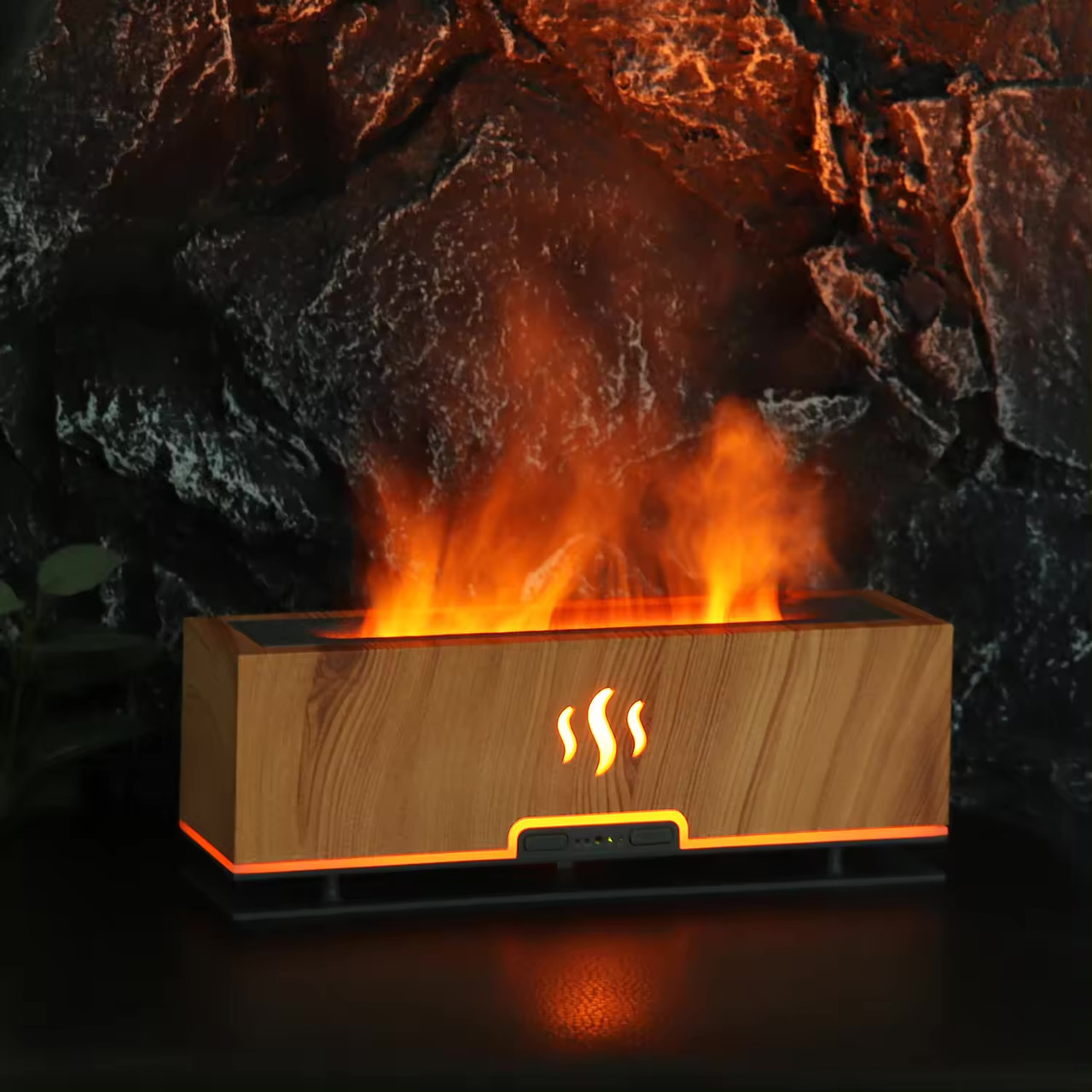 Нічник-зволожувач повітря з імітацією полум'я Humidifer Wooden Лучшая цена