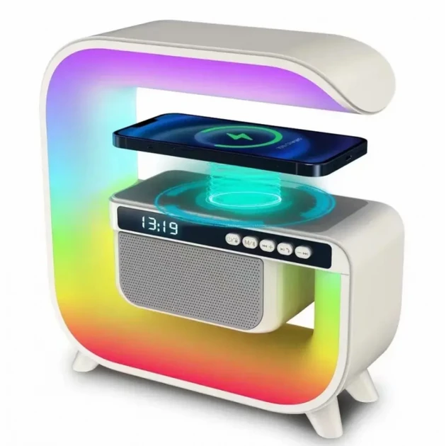 Ночник акумуляторний RGB G3 з бездротовою зарядкою 15W та Bluetooth колонкою 3W Лучшая цена, фото 1