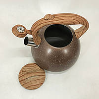 Чайник Unique со свистком UN-5306 2,7л мрамор. XS-922 Цвет: коричневый