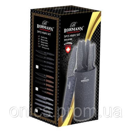 Набор кухонных ножей Bohmann BH-6165-Grey 6 предметов серый хорошее качество - фото 2 - id-p2191833107
