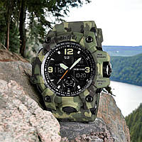 Часы наручные мужские SKMEI 1155BCMGN GREEN CAMO, брендовые мужские часы. Цвет: WA-924 зеленый камуфляж