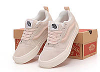 Женские кеды Vans Old Skool KNU Light Pink Обувь Ванс Олд Скул низкие розовые качественный текстиль демисезон