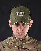 Тактическая бейсболка 5.11 олива, мужская военная кепка с вышивкой фиксация липучкой, кепка черная армейская