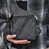 Мужская сумка из натуральной кожи, тактическая сумка - мессенджер черная, тактическая сумка EY-210 на грудь