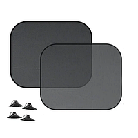 Автомобильные боковые солнцезащитные шторки комплект из 2 шт. складные на присоске, Черный