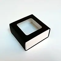 Коробка для пряника з вікном 80х80х35, чорна