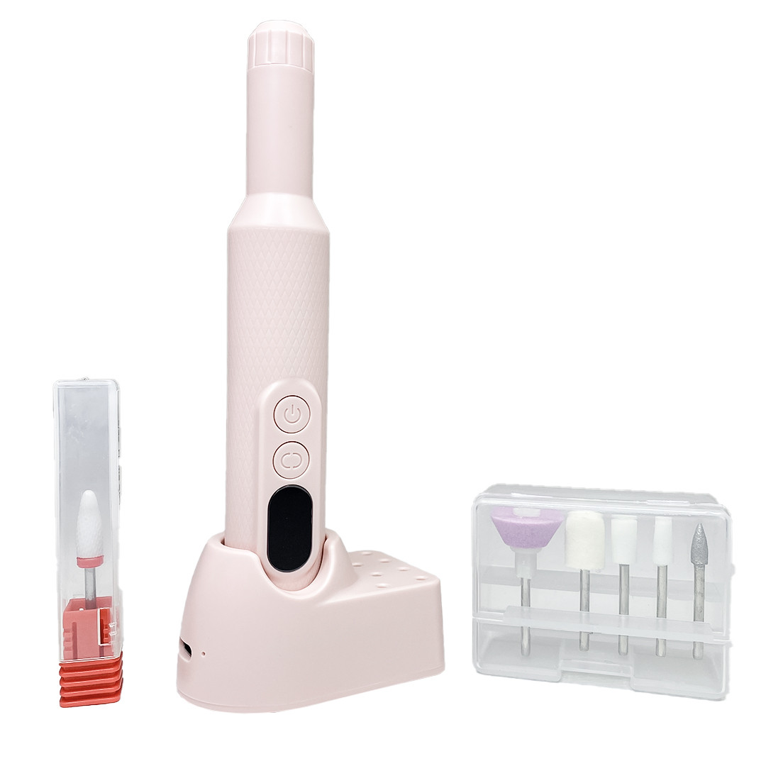 Фрезер для манікюру рожевий акумуляторний 18000 обертів Nail Drill ZS 150 фрезер для манікюру портативний на акумуляторі