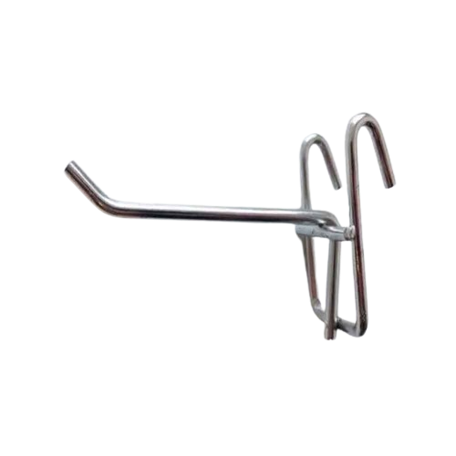 Гачки на торгову сітку 10 см Ø 4 мм хромовані металеві одинарні, фото 1