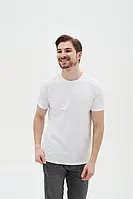 Мужская Белая Повседневная футболка с коротким рукавом RAY PREMIUM FIT UNISEX на обхват груди 92см XS