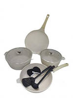 Набір кухонного посуду Wellberg WB-3316 10 предметів хороша якість