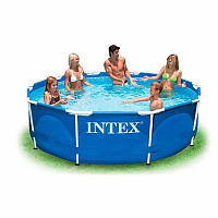 Бассейн INTEX каркасный Metal Frame 305х76 см, Круглые бассейны Intex, объем 4485 л Бассейны интекс Cиний