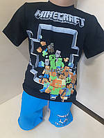 Летний костюм для мальчика футболка шорты Майнкрафт 116 122 128