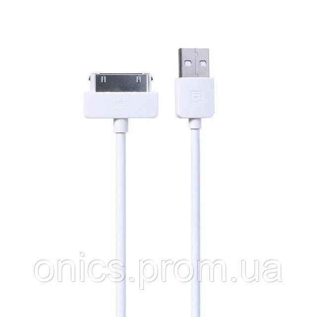 USB кабель Light iPhone 4/4s 30pin 1м white Remax 300803 хорошее качество - фото 1 - id-p2191842491