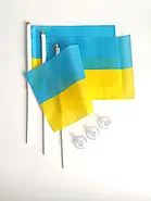 Прапорець України поліестер 14*21 на палочці з присоскою, фото 7