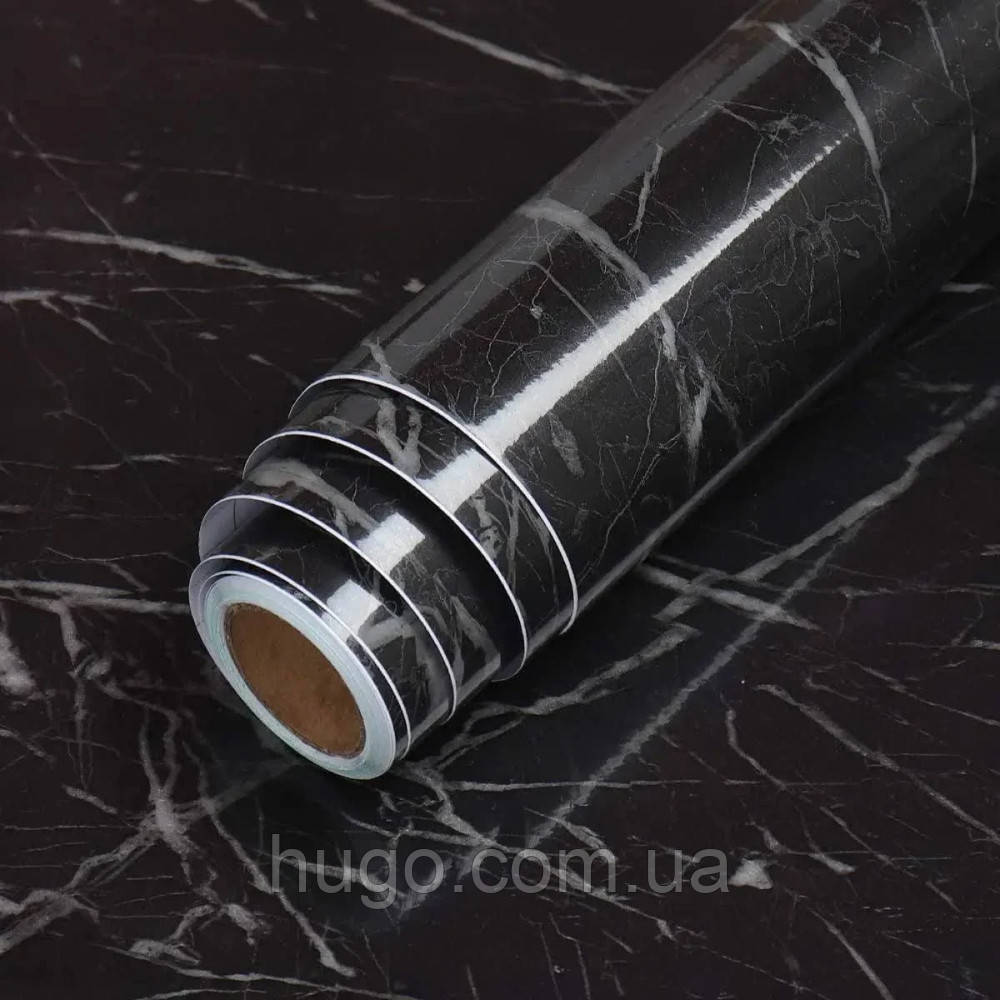 Самоклеющаяся пленка кухонная 3м*60см, Supretto, Черный мрамор ...