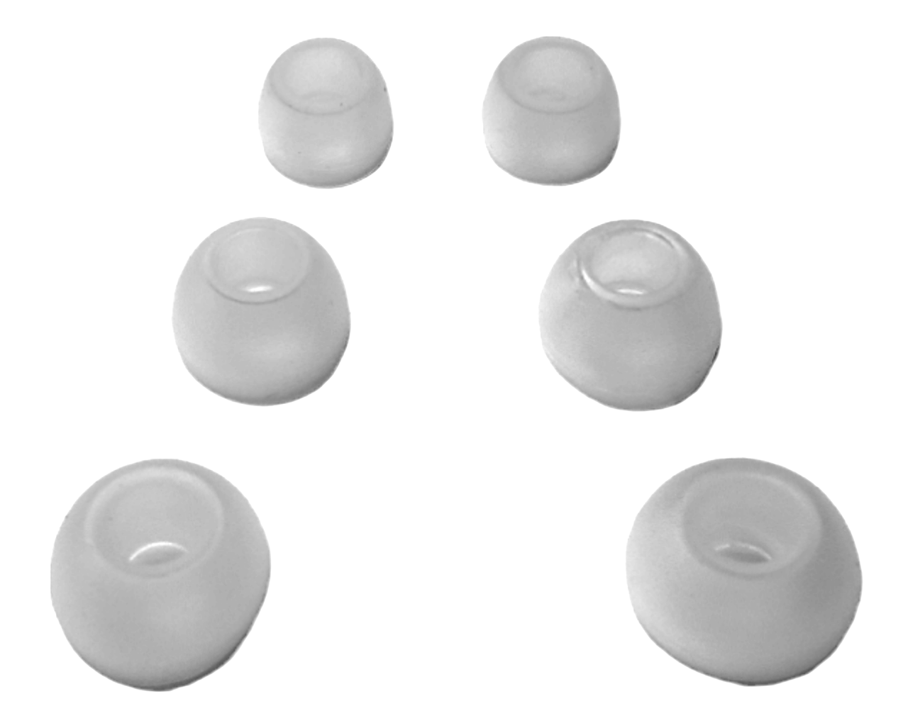 Амбушюри силіконові насадки для вакуумних навушників та гарнітур 3 пари розмір S/M/L білі напівпрозорі