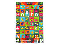 Картон кольоровий двостор., набір 9арк. А4, в пакеті КА4409Е ТМ ГРАФІКА