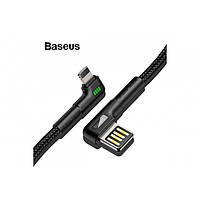 Кабель Baseus Data Lightning 2.4A 1 м CALKLF-P01 Боковой USB Чёрный Оригинал от G