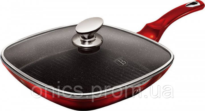 Сковорода гриль Berlinger Haus Red Metallic Line BH-7430 28 см хорошее качество - фото 1 - id-p2191853621