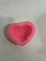 Молд силиконовый Empire розы в сердце ЕМ-9128 5,5х7х3 см розовый хорошее качество