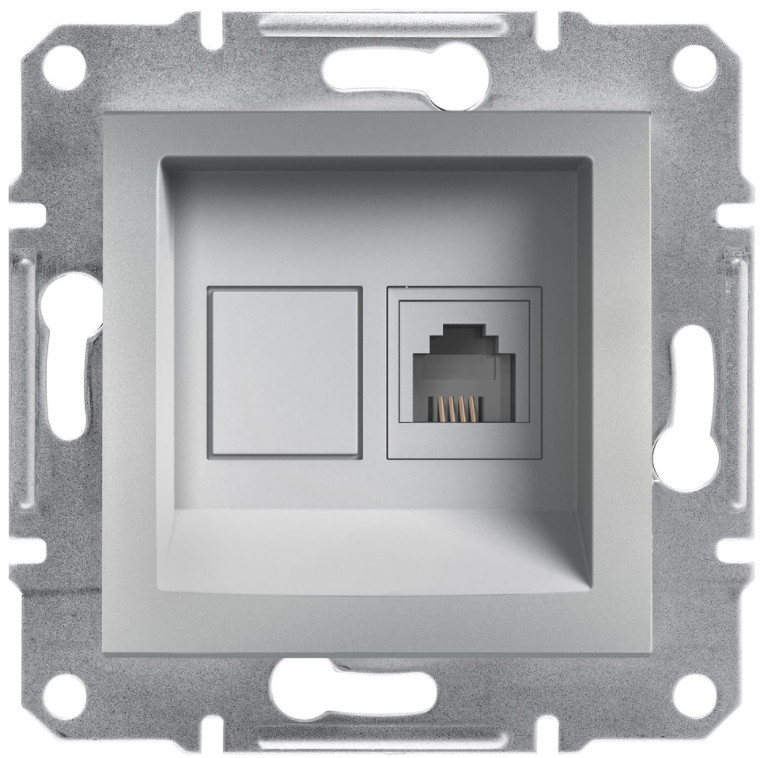 Розетка телефонна RJ11 алюміній Asfora Schneider