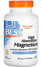 Магній хелат 100% (Magnesium Chelated) 100 мг 240таб. Doctor's Best