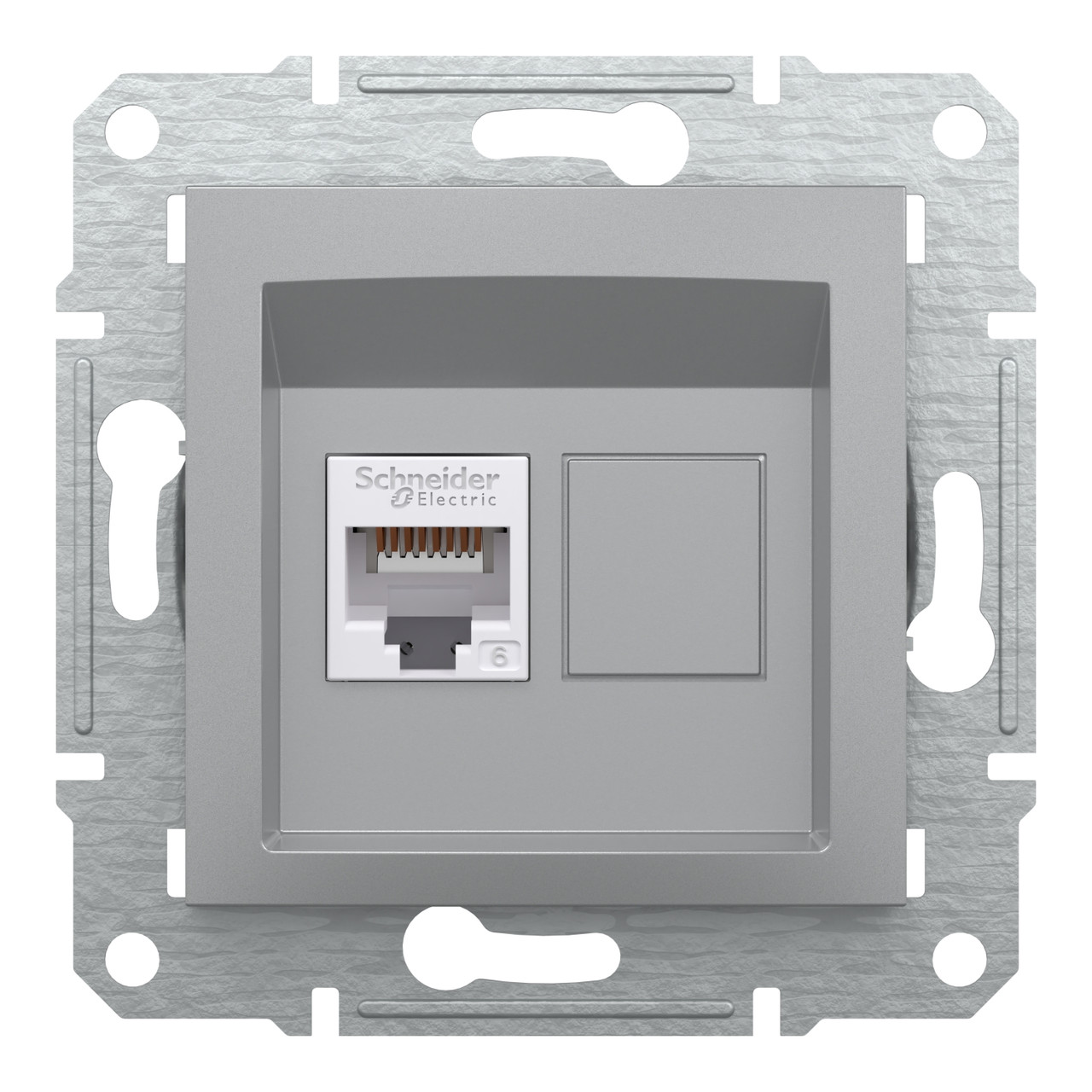 Розетка комп'ютерна RJ45 кат. 6 UTP алюміній Asfora Schneider