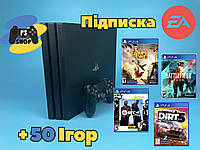 Playstation 4 Pro CUH-72xx 1Tb, Подписка EA Play(12 месяцев), + 50 игр