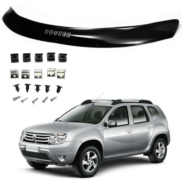 Дефлектор капота на Dacia/Renault Duster 2010-2017 EuroCap Мухобійка на Renault Duster