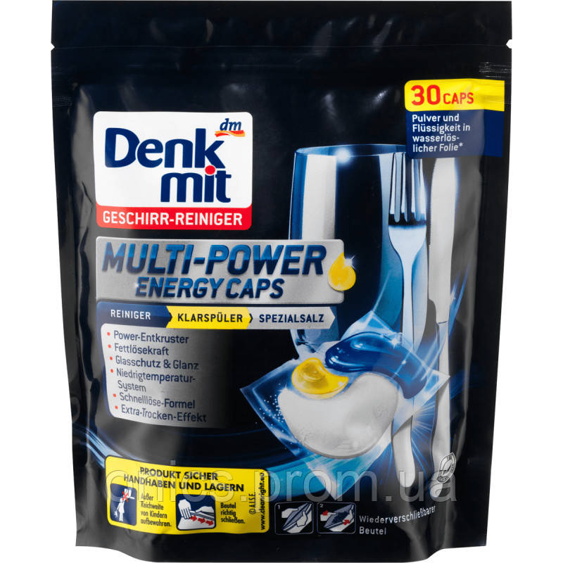 Таблетки для посудомоечных машин Denkmit Multi-Power Energy 4066447322545 30 шт хорошее качество - фото 1 - id-p2191868083